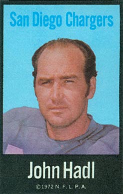1972 NFLPA Iron Ons John Hadl # Football Card
