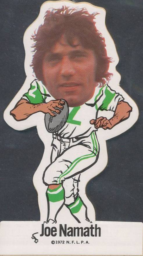1972 NFLPA Vinyl Stickers Joe Namath # Football Card