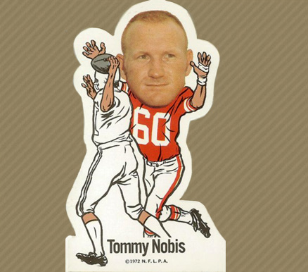 1972 NFLPA Vinyl Stickers Tommy Nobis # Football Card