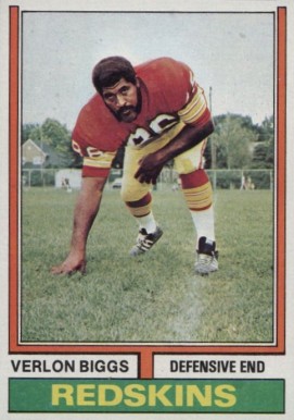 1974 Topps Verlon Biggs #208 Football Card