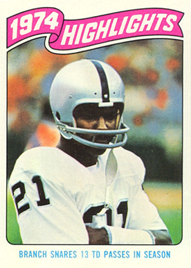1975 Topps Cliff Branch #454 Football Card