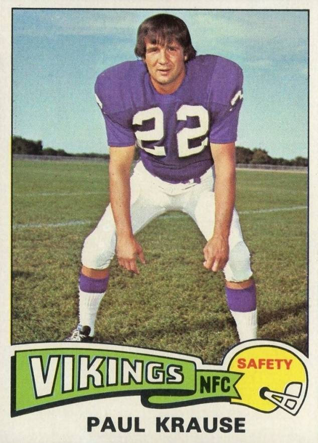 1975 Topps Paul Krause #496 Football Card