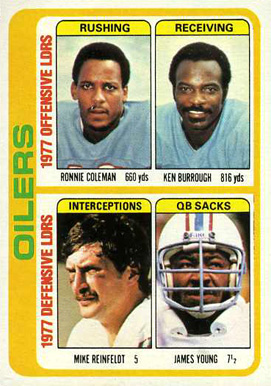 1978 Topps Oilers Team Leaders #511 Football Card