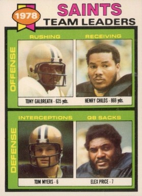 1979 Topps Saints Team Leaders #451 Football Card