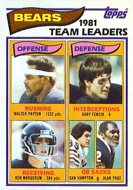 1982 Topps Bears Team Leaders #292 Football Card