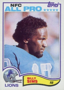 1982 Topps Billy Sims #349 Football Card