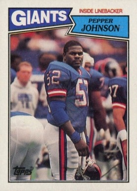 1987 Topps Pepper Johnson #28 Football Card