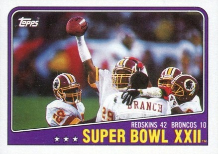1988 Topps Super Bowl XXII #1 Football Card