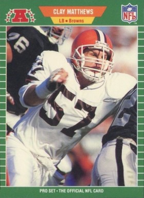 1989 Pro Set Clay Matthews #80 Football Card