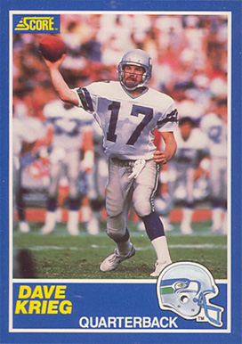 1989 Score Dave Krieg #100 Football Card