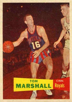 1957 Topps Tom Marshall #22 Basketball Card