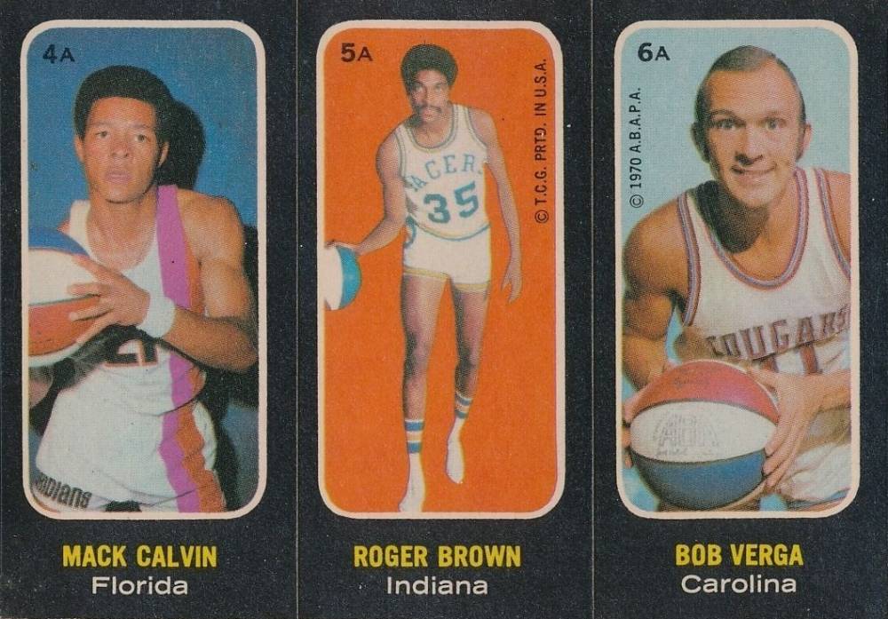 1971 Topps Stickers Calvin/Brown/Verga #4a Basketball Card