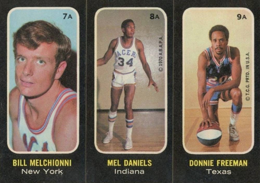 1971 Topps Stickers Melchionni/Daniels/Freeman #7a Basketball Card