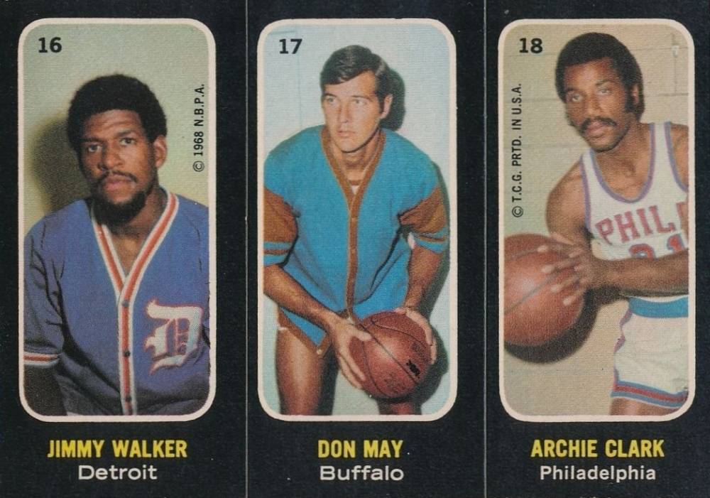 1971 Topps Stickers Walker/May/Clark #16 Basketball Card
