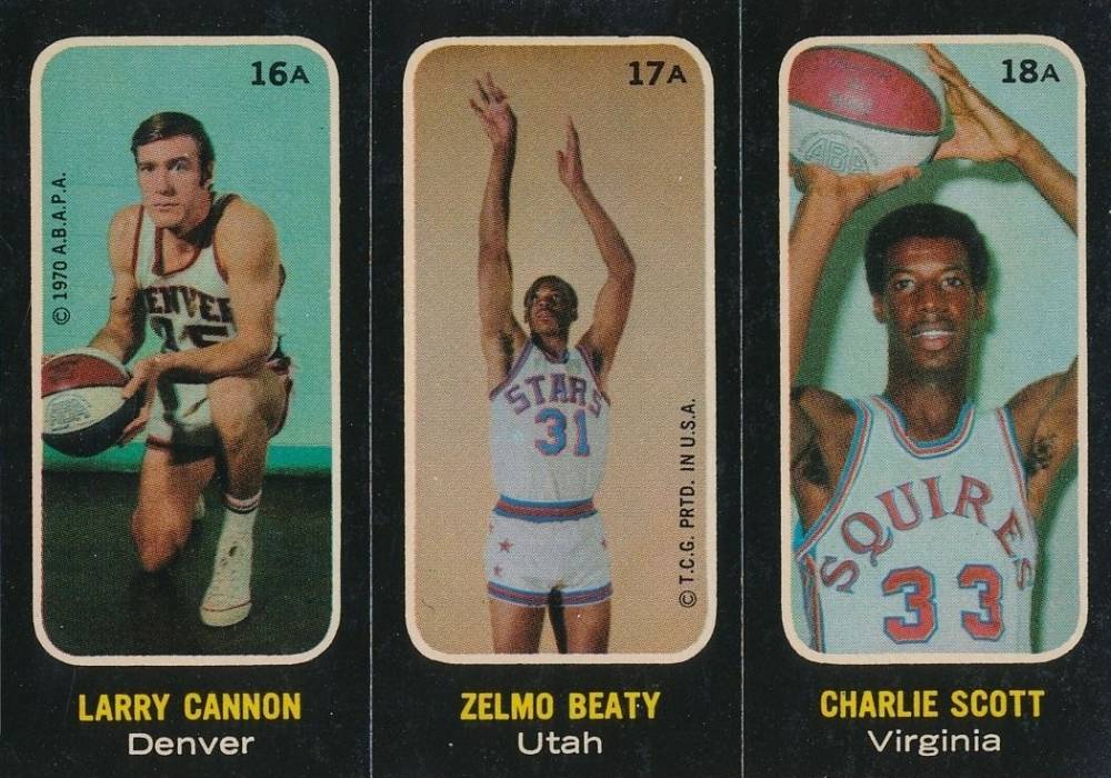 1971 Topps Stickers Cannon/Beaty/Scott #16a Basketball Card
