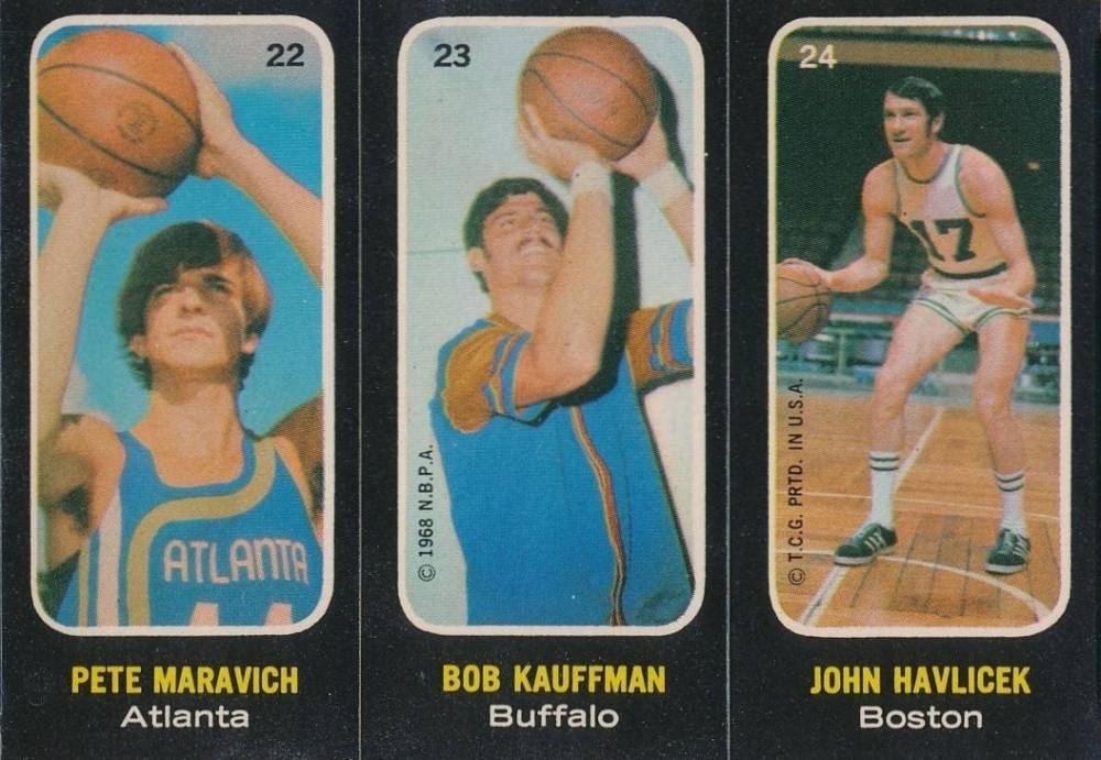 1971 Topps Stickers Maravich/Kauffman/Havlicek #22 Basketball Card