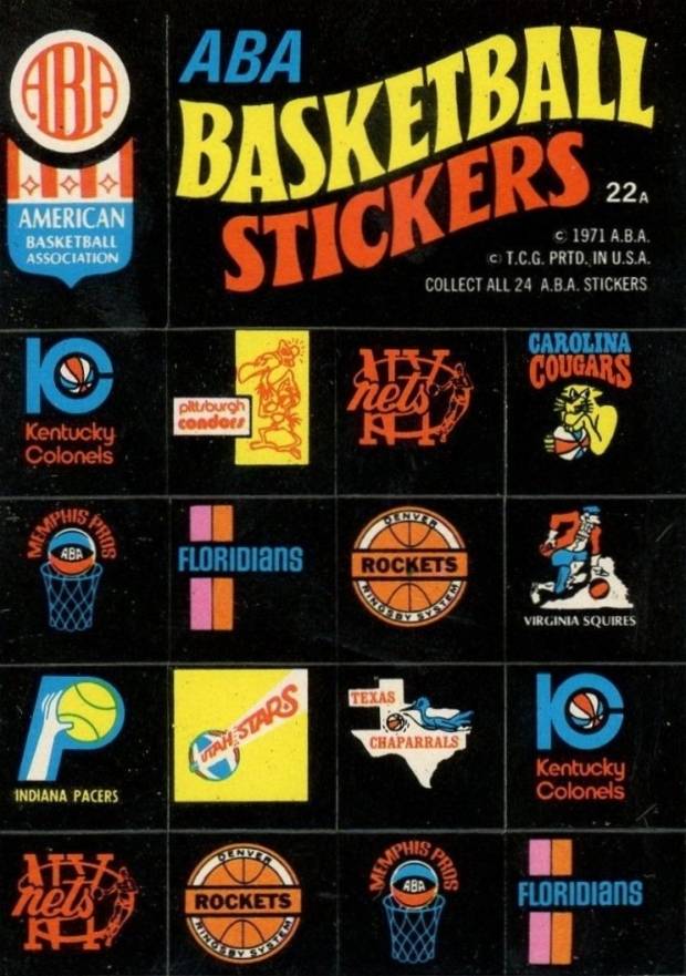 1971 Topps Stickers ABA Team Logo Stickers #22a Basketball Card