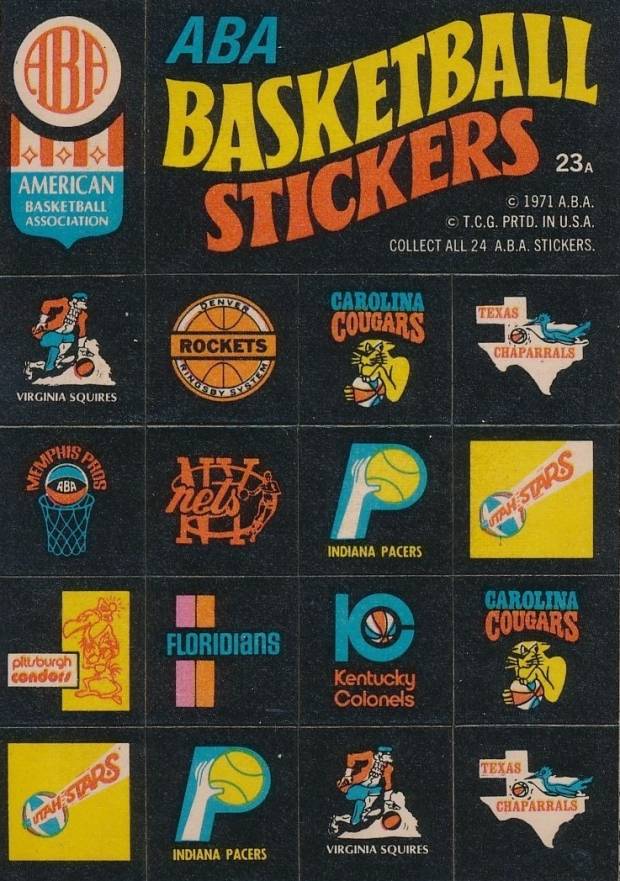 1971 Topps Stickers ABA Team Logo Stickers #23a Basketball Card