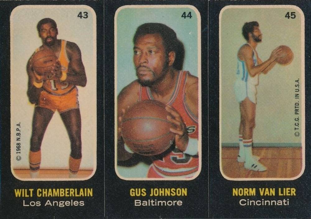 1971 Topps Stickers Chamberlain/Johnson/Van Lier #43 Basketball Card