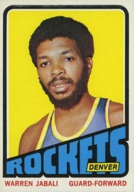 1972 Topps Warren Jabali #205 Basketball Card