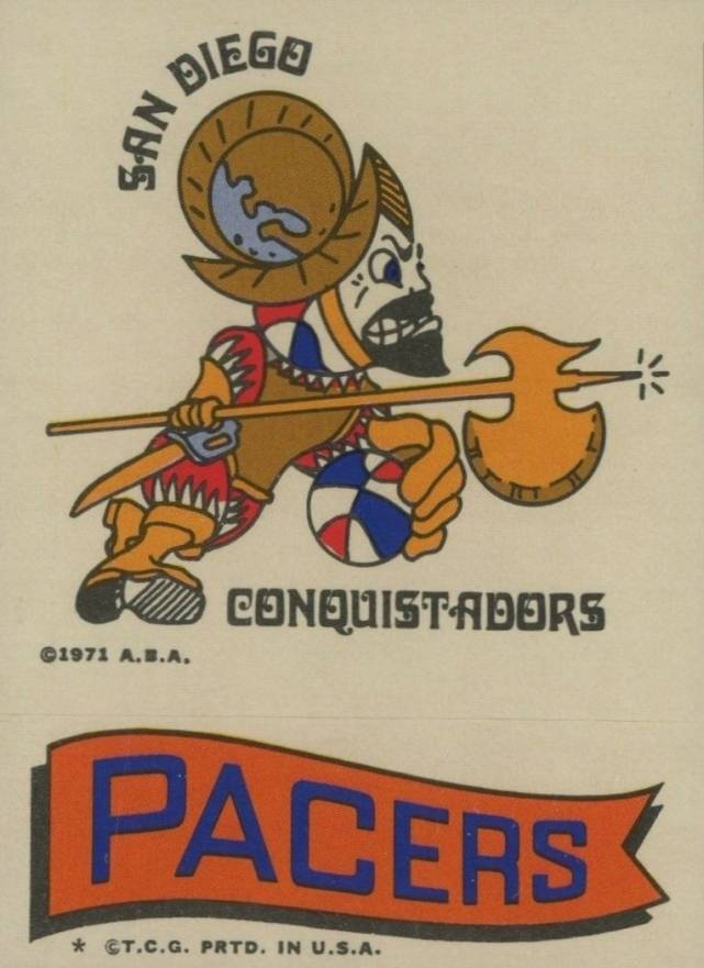 1973 Topps Team Stickers Conquistadors-Pacers #8 Basketball Card