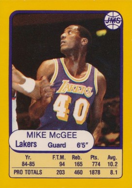 1985 JMS Game Michael McGee #25 Basketball Card