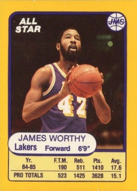 1985 JMS Game James Worthy #23 Basketball Card