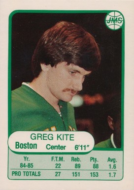 1985 JMS Game Greg Kite #18 Basketball Card