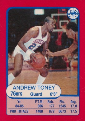 1985 JMS Game Andrew Toney #7 Basketball Card