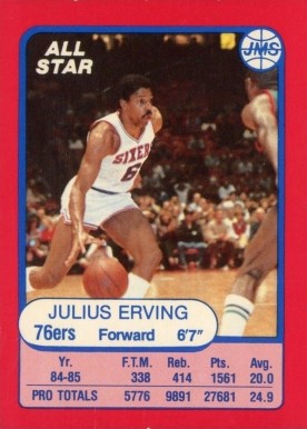 1985 JMS Game Julius Erving #5 Basketball Card