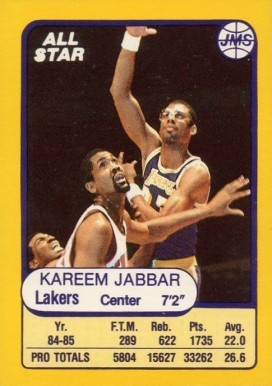 1985 JMS Game Kareem Abdul-Jabbar #20 Basketball Card
