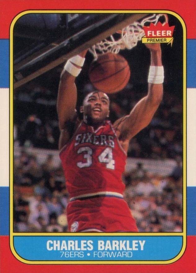 1986 Fleer Charles Barkley #7 Basketball Card