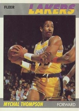 1987 Fleer Mychal Thompson #108 Basketball Card