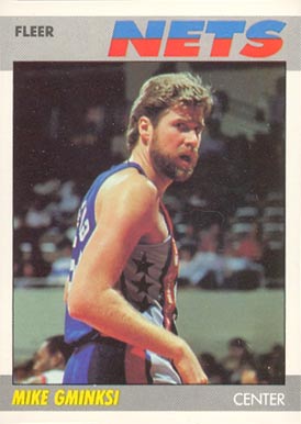 1987 Fleer Mike Gminski #41 Basketball Card