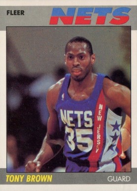 1987 Fleer Tony Brown #14 Basketball Card