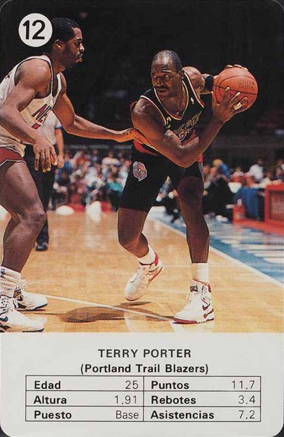 1988 Fournier Estrellas Terry Porter #12 Basketball Card