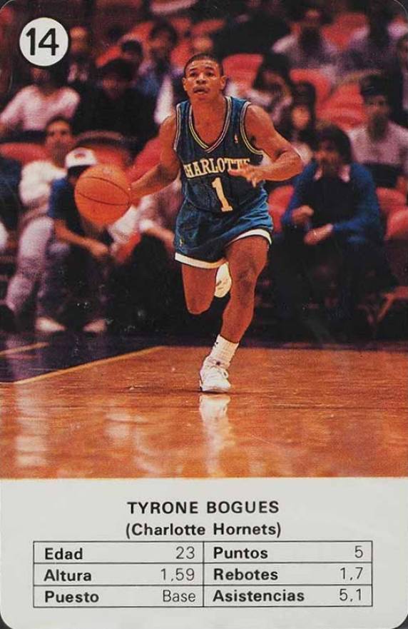 1988 Fournier Estrellas Muggsy Bogues #14 Basketball Card