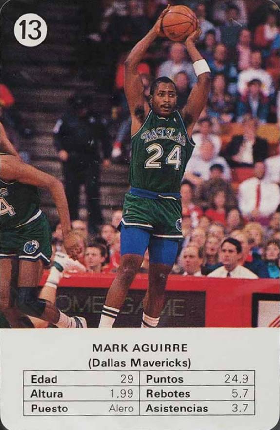 1988 Fournier Estrellas Mark Aguirre #13 Basketball Card