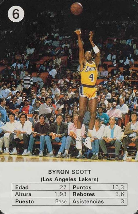 1988 Fournier Estrellas Byron Scott #6 Basketball Card