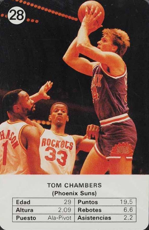 1988 Fournier Estrellas Tom Chambers #28 Basketball Card