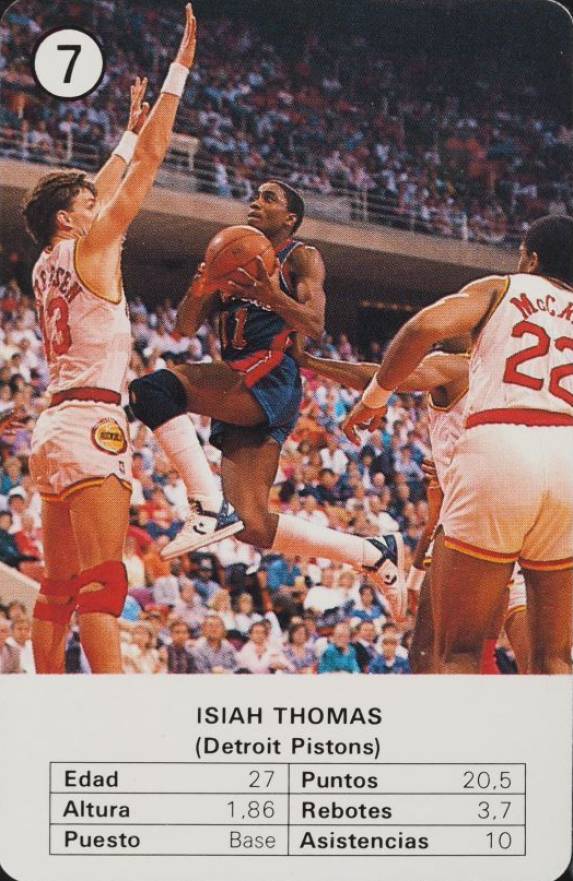 1988 Fournier Estrellas Isiah Thomas #7 Basketball Card