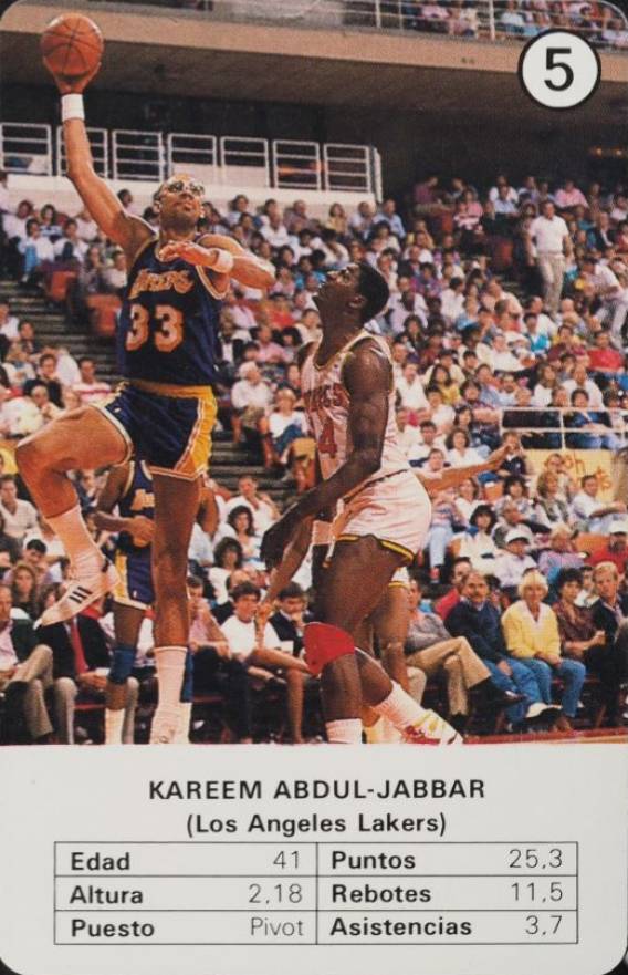 1988 Fournier Estrellas Kareem Abdul-Jabbar #5 Basketball Card