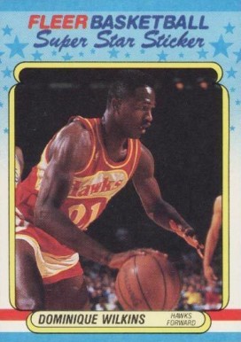 1988 Fleer Sticker Dominique Wilkins #11 Basketball Card