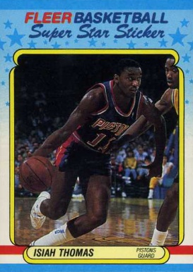 1988 Fleer Sticker Isiah Thomas #10 Basketball Card
