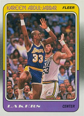1988 Fleer Kareem Abdul-Jabbar #64 Basketball Card