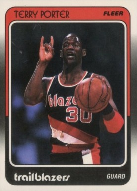 1988 Fleer Terry Porter #96 Basketball Card