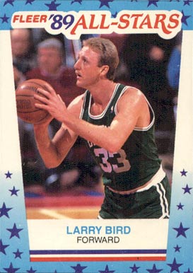 1989 Fleer Sticker Larry Bird #10 Basketball Card