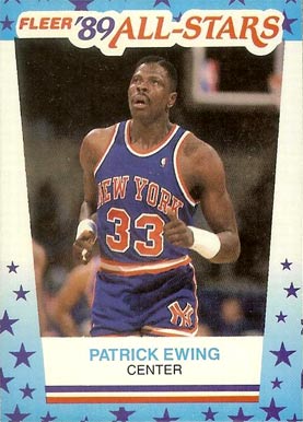 1989 Fleer Sticker Patrick Ewing #7 Basketball Card