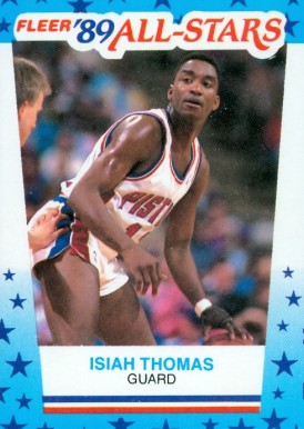 1989 Fleer Sticker Isiah Thomas #6 Basketball Card
