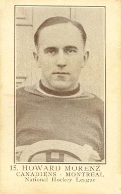 1923 William Patterson Howard Morenz #15 Hockey Card